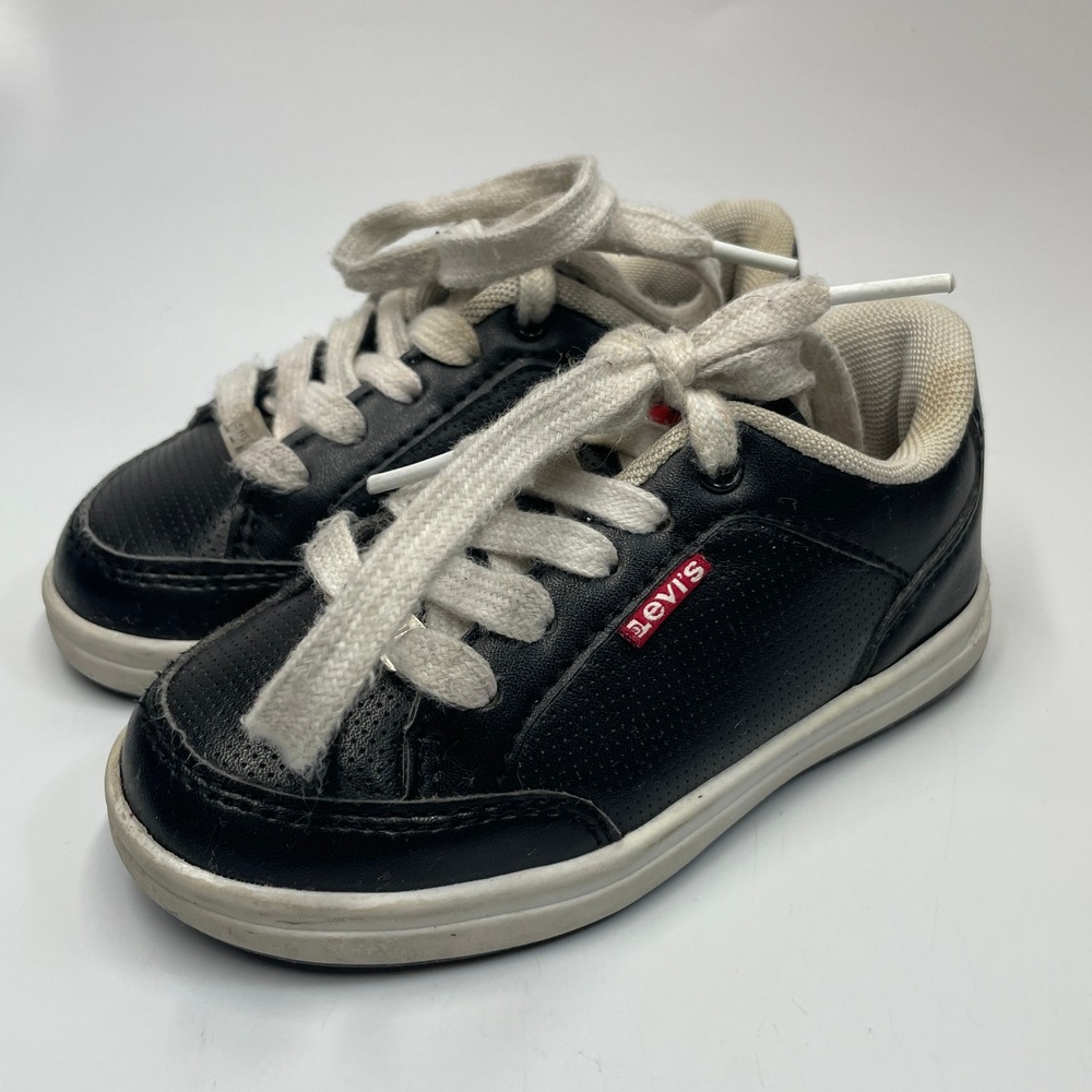 Levis Toddler Boys Size 8 Black Low Top Sneakers Shoes 556405-06A-KIDS
